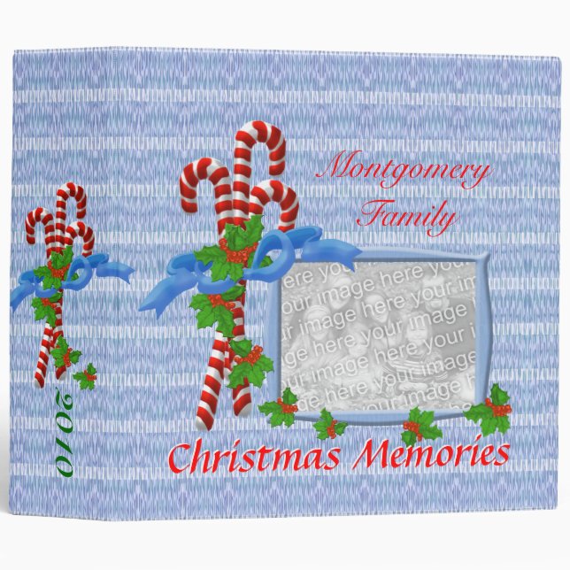 Candy Cane Christmas Photo 2 inch Binder (Front/Spine)
