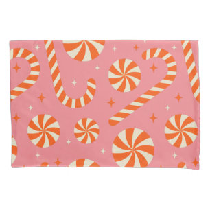 Candy cane Christmas retro pattern Pillow Case