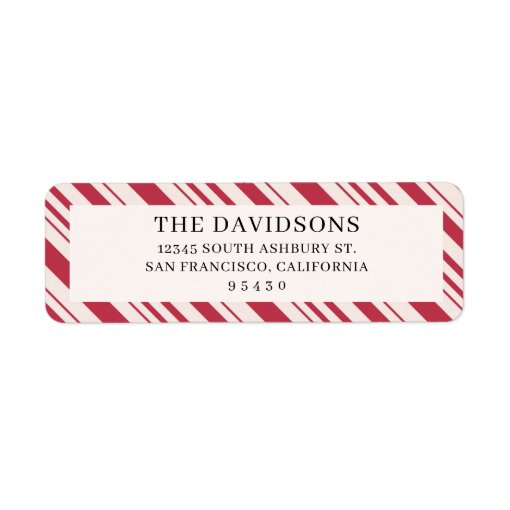 Candy Cane Christmas Return Address Label Stickers Zazzle