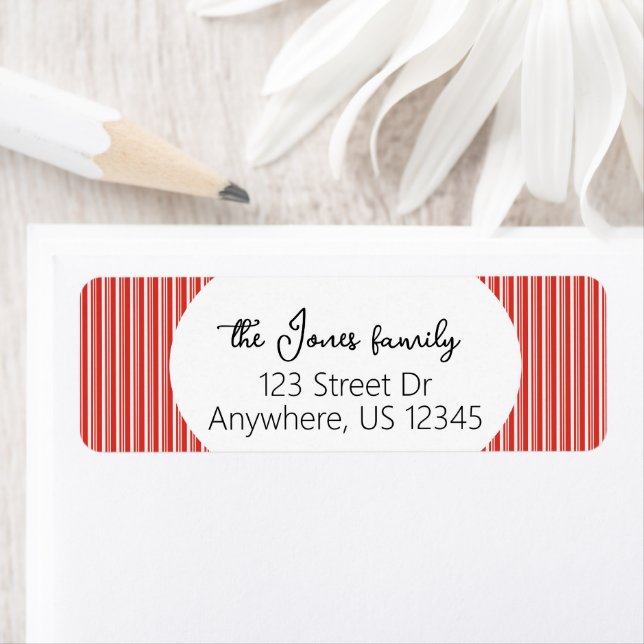 Candy Cane Christmas Return Address Labels (Insitu)