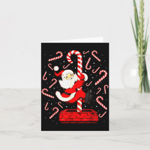 Candy Cane Christmas Santa Funny Lights Xmas Men W Card