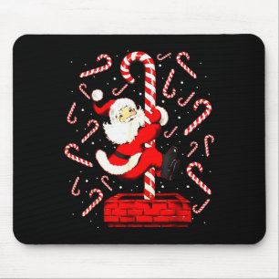 Candy Cane Christmas Santa Funny Lights Xmas Men W Mouse Pad