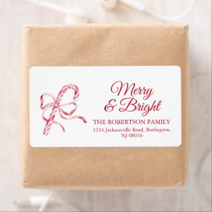 Candy Cane Christmas Shipping Label