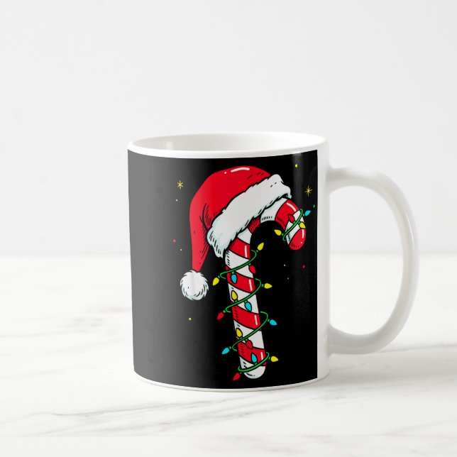 Candy Cane Christmas Shirt Santa Hat Family Matchi Coffee Mug (Right)