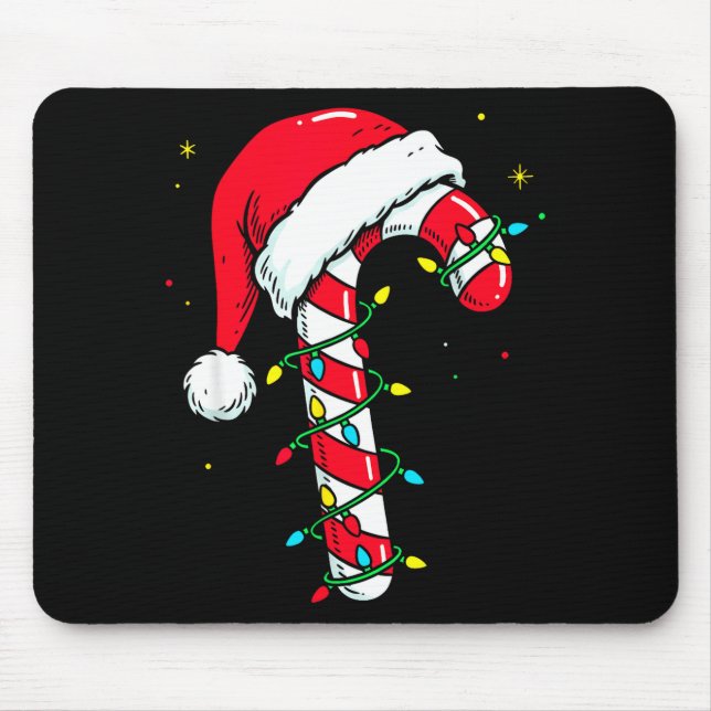 Candy Cane Christmas Shirt Santa Hat Family Matchi Mouse Pad (Front)