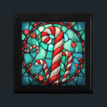 Candy Cane Christmas Stained Glass Gift Box<br><div class="desc">Sweet beauty to grace your home for the holidays. This festive design will brighten up any room and would make a cute gift!</div>