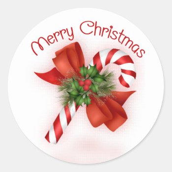 Candy Cane Christmas Stickers by AJsGraphics at Zazzle