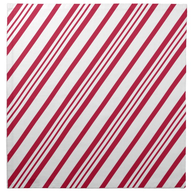 Candy Cane Christmas stripe Cloth Napkin (Front)