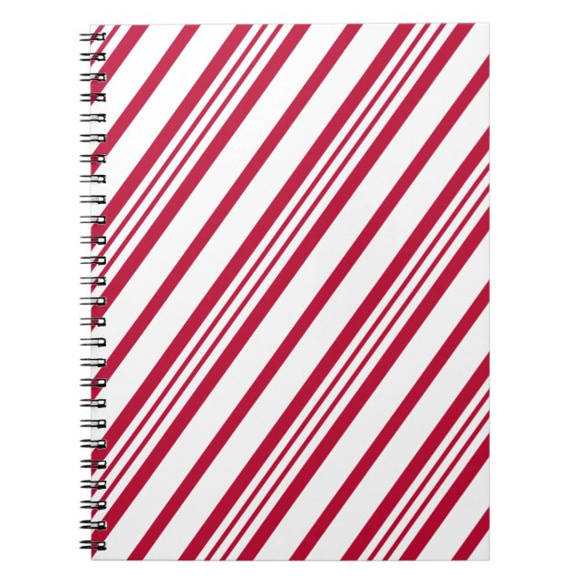 Candy Cane Christmas stripe Notebook (Front)