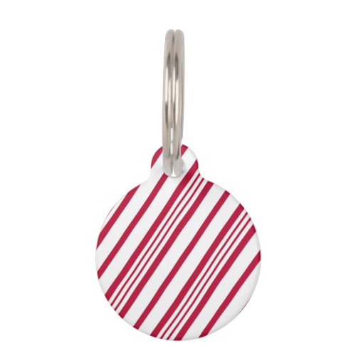 Candy Cane Christmas stripe Pet ID Tag