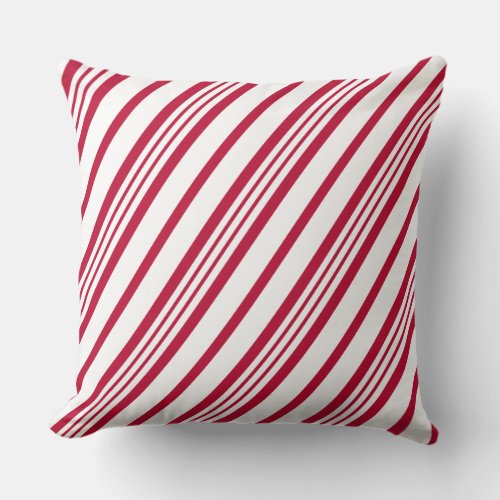 Candy Cane Christmas stripe Throw Pillow
