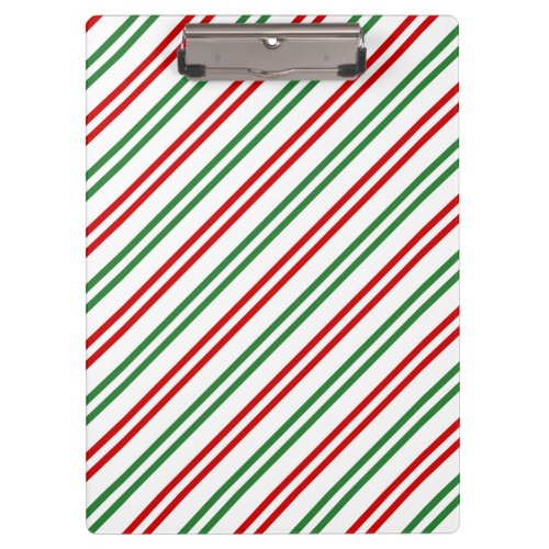 Candy Cane Christmas Stripes Red Green Clipboard