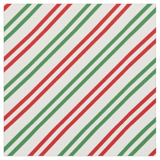 Candy Cane Christmas Stripes Red Green Fabric