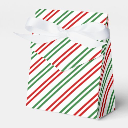 Candy Cane Christmas Stripes Red Green Favor Boxes