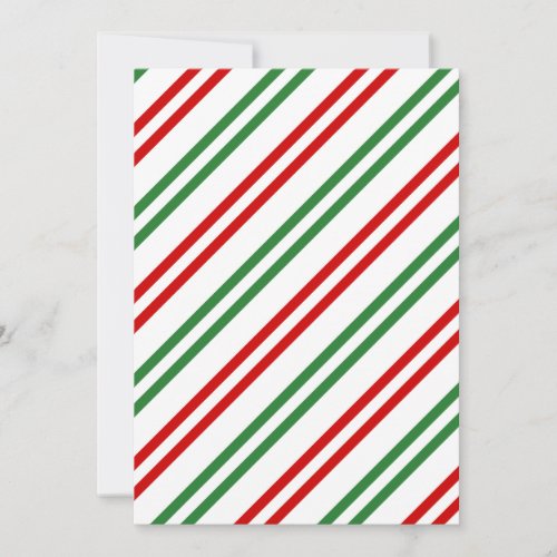 Candy Cane Christmas Stripes Red Green Invitation
