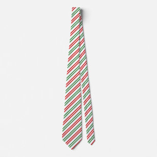 Candy Cane Christmas Stripes Red Green Neck Tie