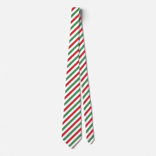 Candy Cane Christmas Stripes Red Green Neck Tie