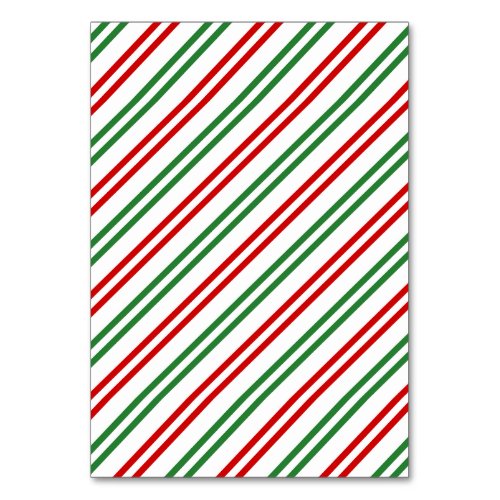 Candy Cane Christmas Stripes Red Green Table Number