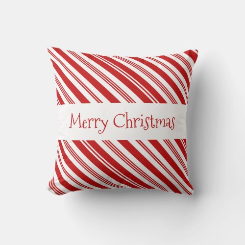 Candy Cane Christmas Throw Pillow
