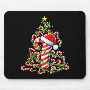 Candy Cane Christmas Tree Lights Santa  Mouse Pad