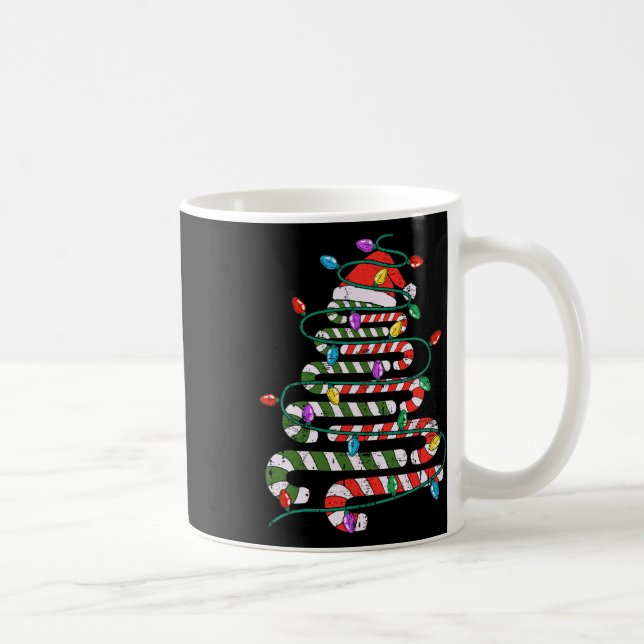 Candy Cane Christmas Tree Xmas Love Candy Mens Wom Coffee Mug (Right)
