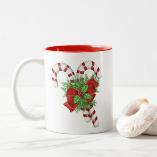 Candy Cane Christmas Two-Tone Coffee Mug