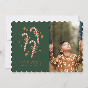 Candy Cane Christmas Wishes Holiday Card