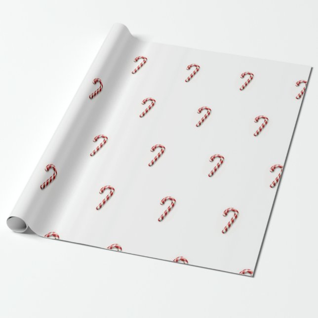 Candy Cane Christmas Wrapping Paper (Unrolled)