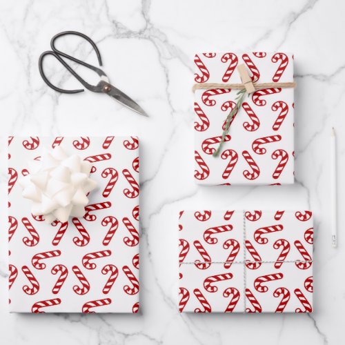 Candy Cane Christmas Wrapping Paper Sheets