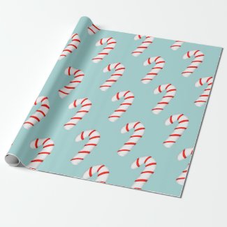 Candy cane Christmas wrapping paper.