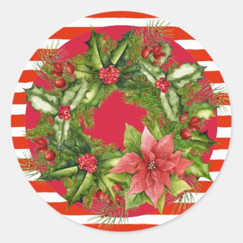 Candy Cane Christmas Wreath Sticker