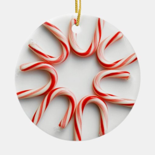 Candy Cane Circle Christmas Tree Ornament | Zazzle