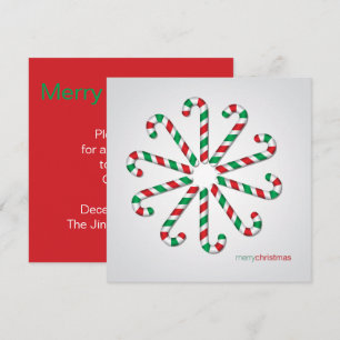 Candy cane circle invitation