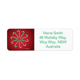 Candy cane circle label