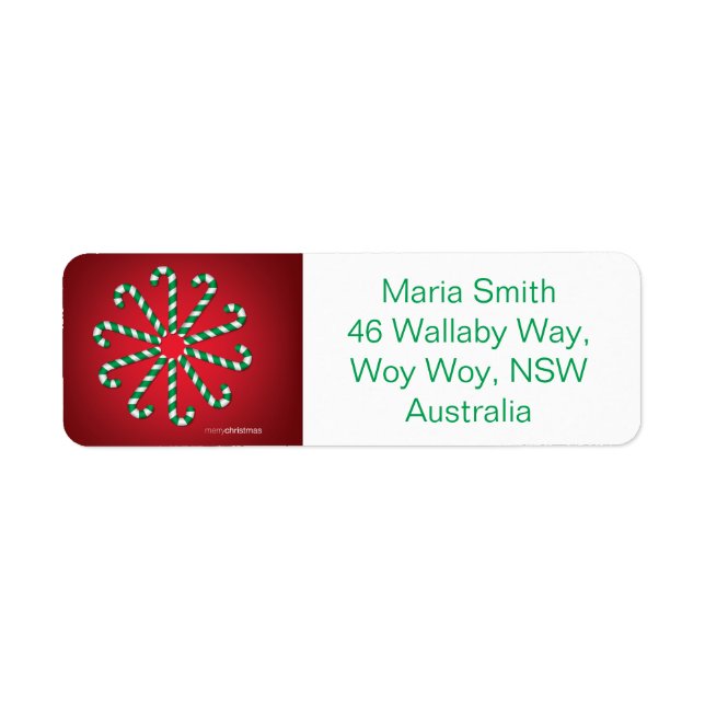 Candy cane circle label (Front)