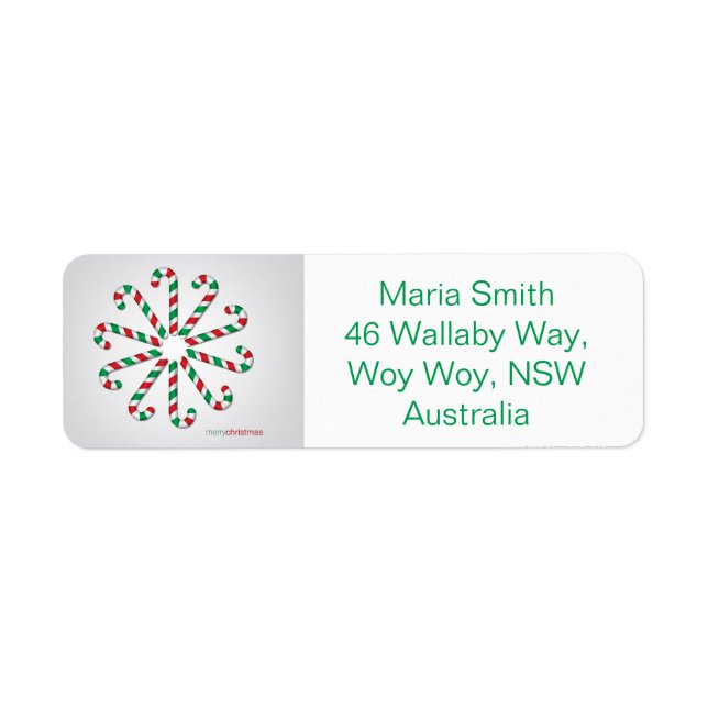 Candy cane circle label (Front)
