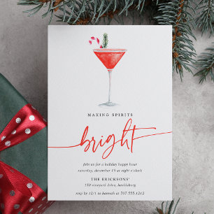 Candy Cane Cocktail Holiday Party Invitation