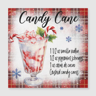 Candy Cane Cocktail Magnetic Card