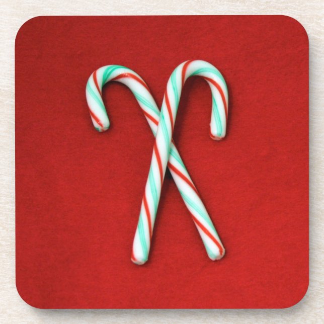 Candy Cane Cork Coaster set (Front)
