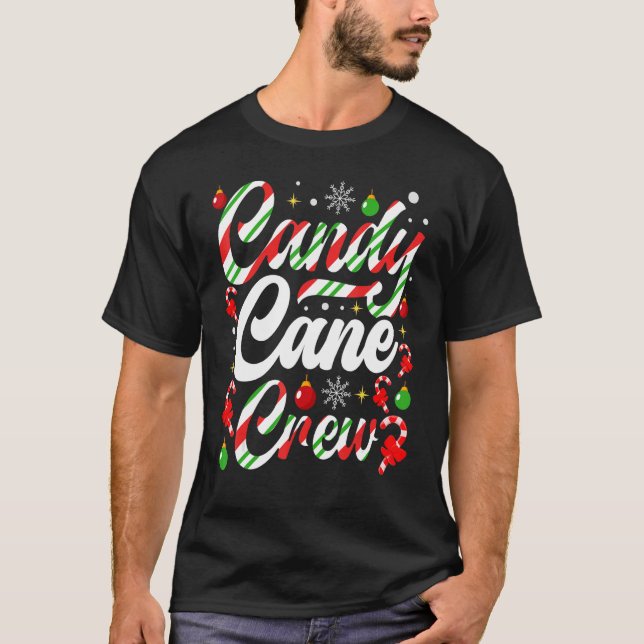 Candy Cane Crew Christmas Candy T-Shirt (Front)