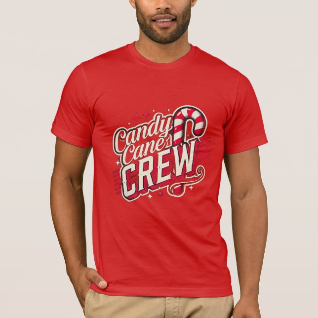 Candy Cane Crew Christmas Family Holiday Matching  T-Shirt (Front)