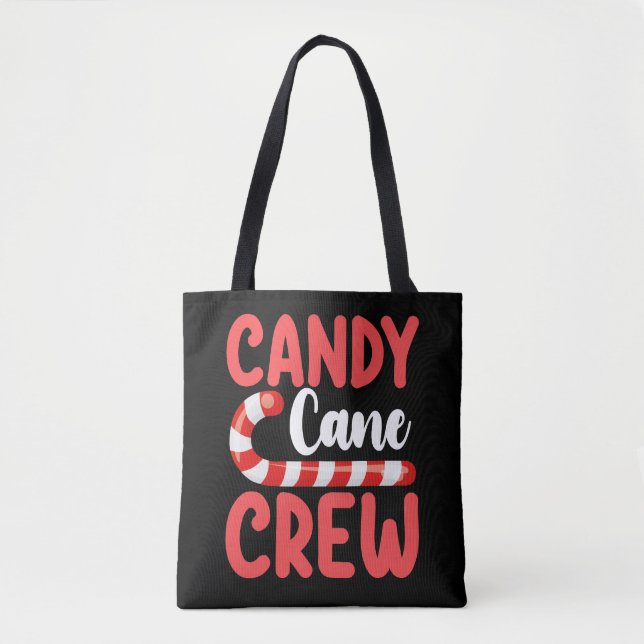 Candy Cane Crew Christmas Family Holiday Pajamas Tote Bag (Front)