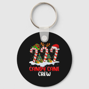 Candy Cane Crew Christmas Funny Family Matching Pa Keychain