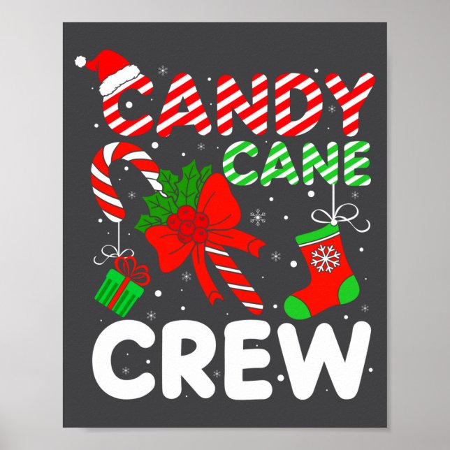 Candy Cane Crew Christmas Funny Xmas Matching Fami Poster (Front)