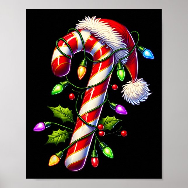 Candy Cane Crew Christmas Light Family Xmas Santa  Poster (Front)