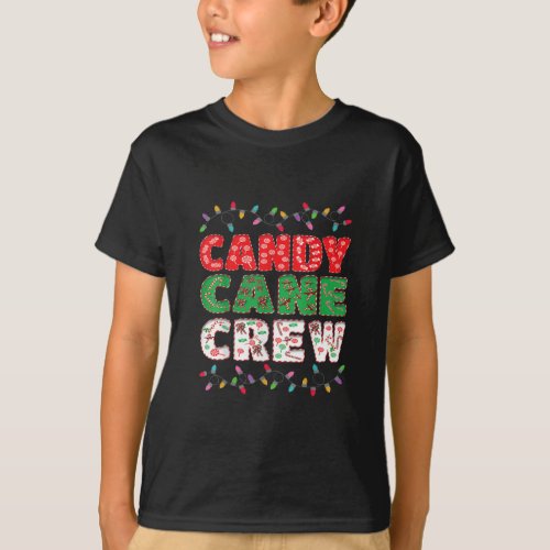 Candy Cane Crew Christmas Lights Family Matching   T_Shirt