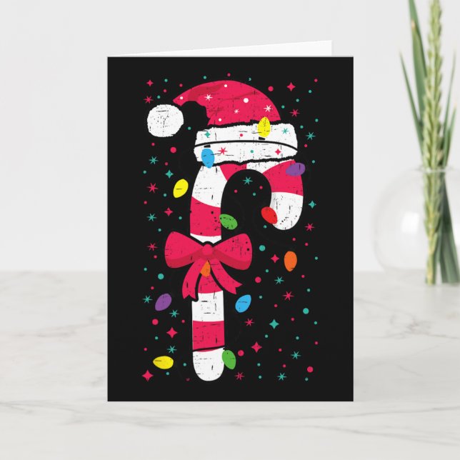 Candy Cane Crew Christmas Lights Family Matching X Card (Front)