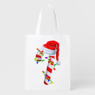 Candy Cane Crew Christmas Lights Family Matching X Grocery Bag