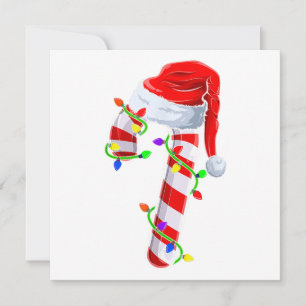 Candy Cane Crew Christmas Lights Family Matching X Invitation