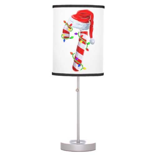 Candy Cane Crew Christmas Lights Family Matching X Table Lamp